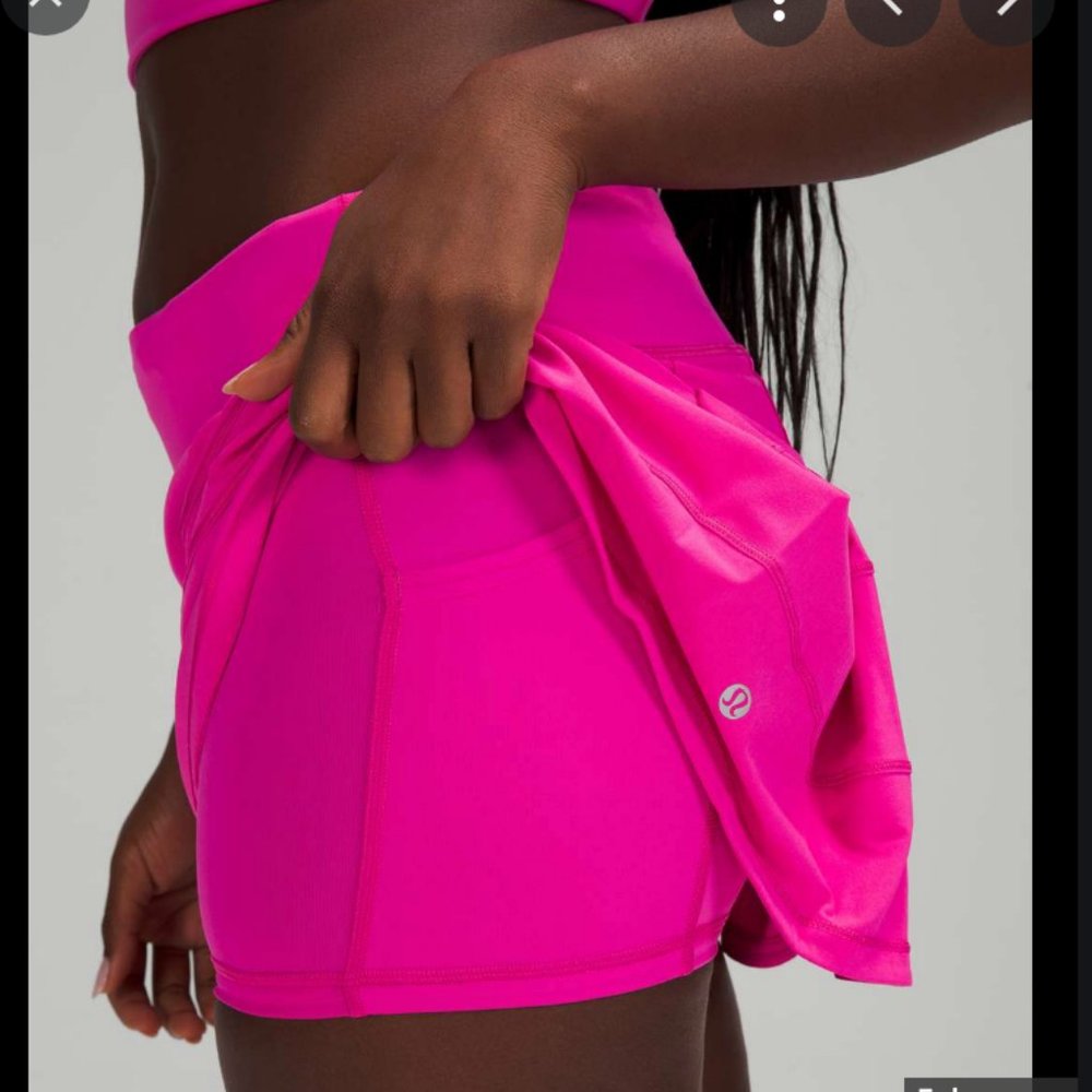 LULULEMON Pace Rival Tennis Skirt SONIC PINK REGULAR LENGTH 2022 Size 4 NWT - Picture 7 of 13